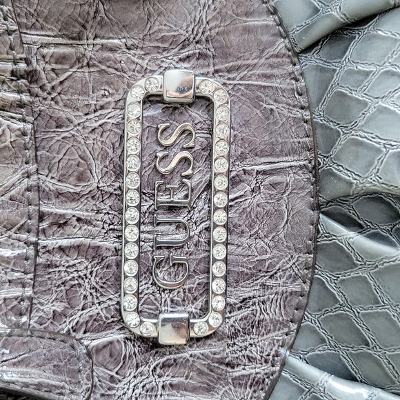 Guess Gray Purse with Silver Hardware and Rhinestone Detail - Picture 2 of 10